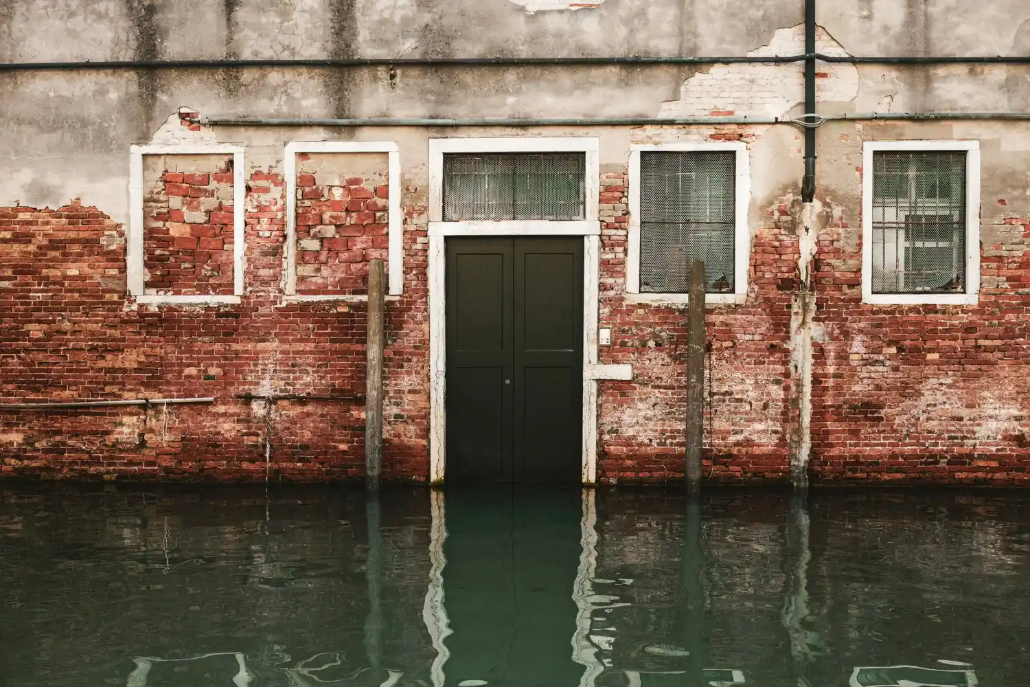 Water damage cleanup and restoration after severe storm flooding